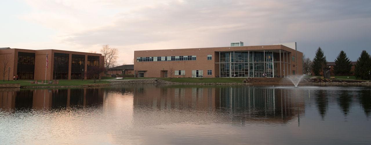 A spring storm approaches campus